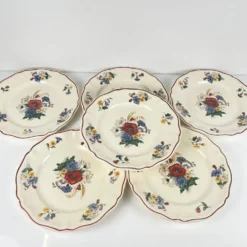Lot de 6 assiettes plates "Agreste" Sarreguemines, XXe s.