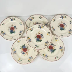 Lot de 6 assiettes plates "Agreste" Sarreguemines, XXe s.