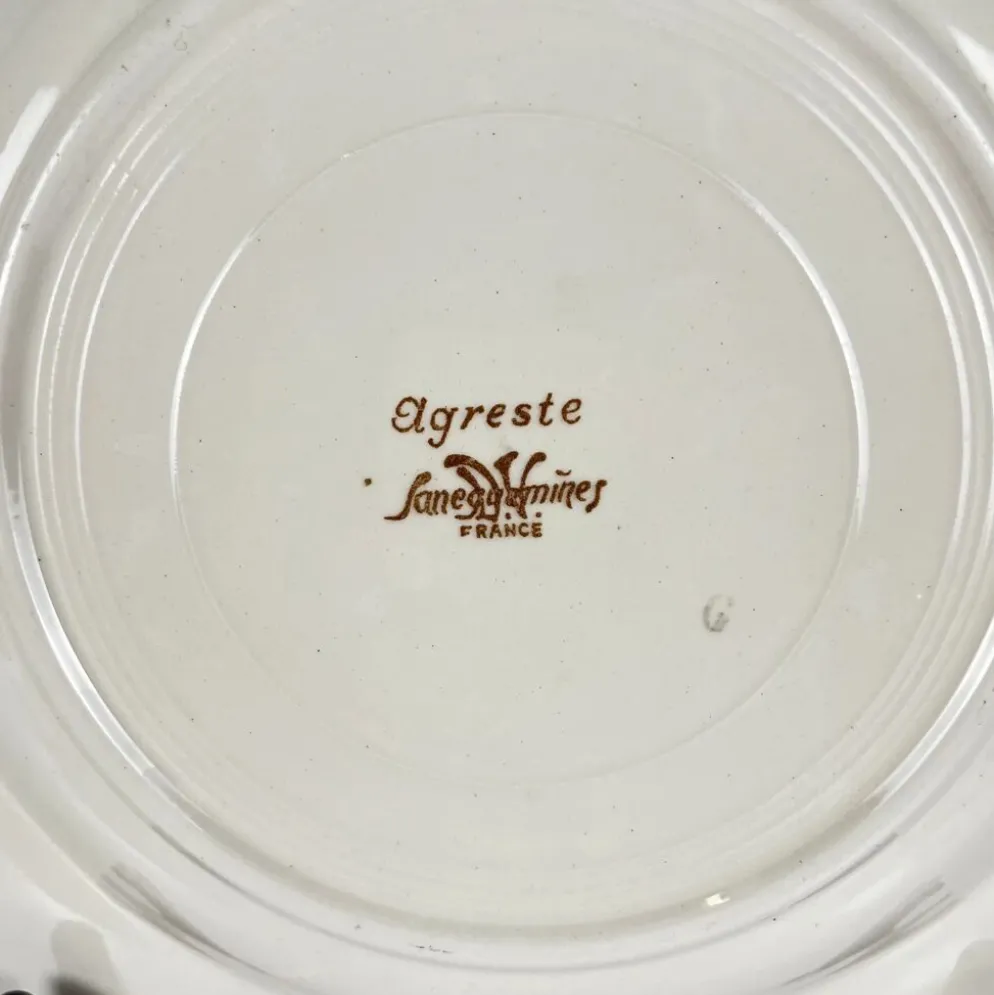 Lot de 6 assiettes plates "Agreste" Sarreguemines, XXe s.