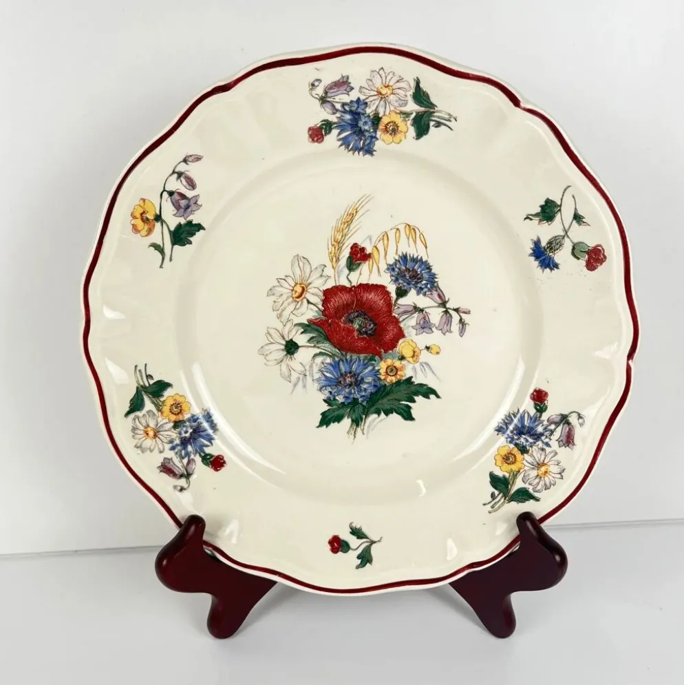 Lot de 6 assiettes plates "Agreste" Sarreguemines, XXe s.