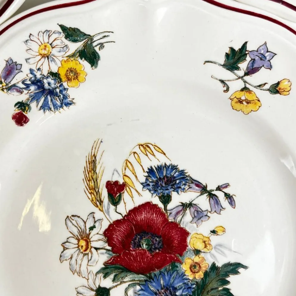 Lot de 6 assiettes plates "Agreste" Sarreguemines, XXe s.