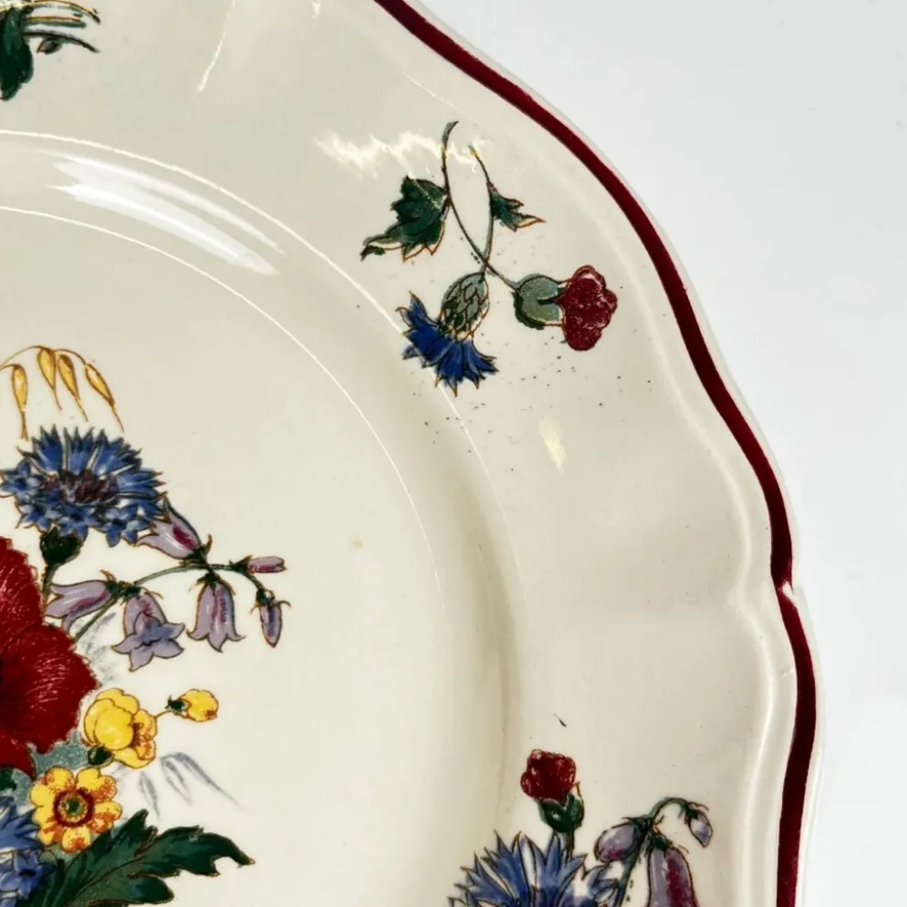 Lot de 6 assiettes plates "Agreste" Sarreguemines, XXe s.