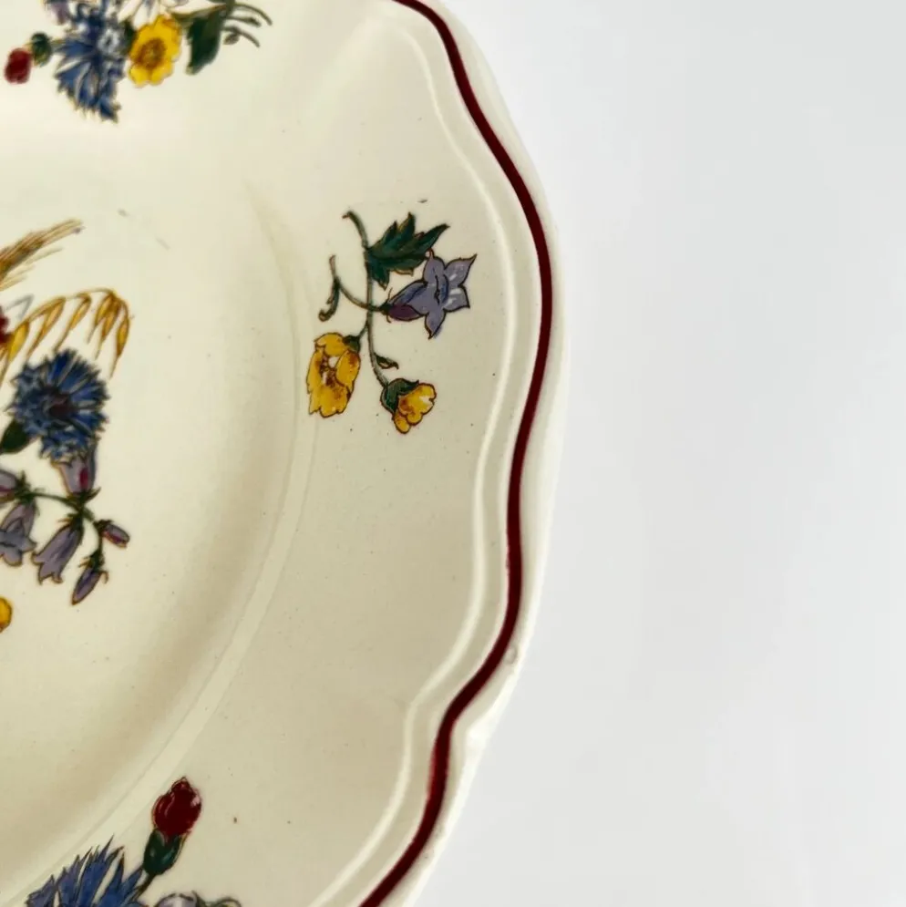 Lot de 6 assiettes plates "Agreste" Sarreguemines, XXe s.