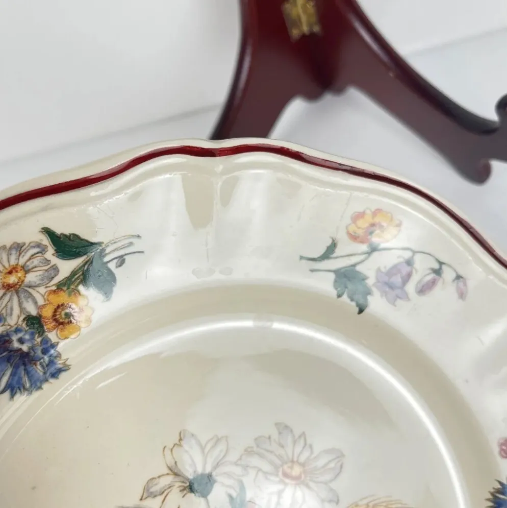 Lot de 6 assiettes plates "Agreste" Sarreguemines, XXe s.