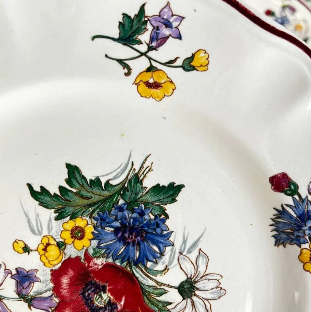 Lot de 8 assiettes plates "Agreste" Sarreguemines, XXe s.