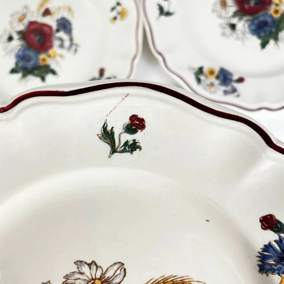 Lot de 8 assiettes plates "Agreste" Sarreguemines, XXe s.