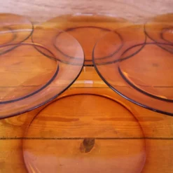 Lot de 6 assiettes plates ambrées Duralex