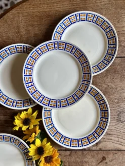 Lot de 8 assiettes plates anciennes - Robinson de Badonvillier