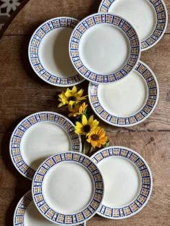 Lot de 8 assiettes plates anciennes - Robinson de Badonvillier
