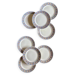 Lot de 8 assiettes plates anciennes - Robinson de Badonvillier