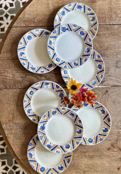 Lot de 8 assiettes plates anciennes - Canada de Moulin des Loups