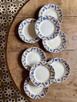 Lot de 8 assiettes plates anciennes - Canada de Moulin des Loups