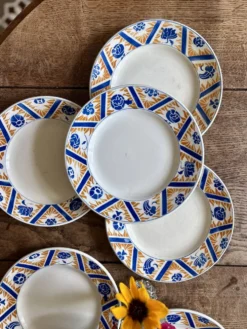 Lot de 8 assiettes plates anciennes - Canada de Moulin des Loups