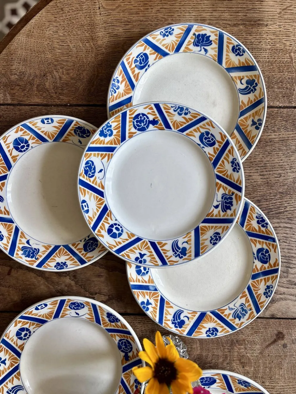 Lot de 8 assiettes plates anciennes - Canada de Moulin des Loups