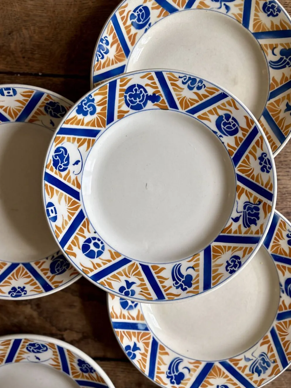 Lot de 8 assiettes plates anciennes - Canada de Moulin des Loups
