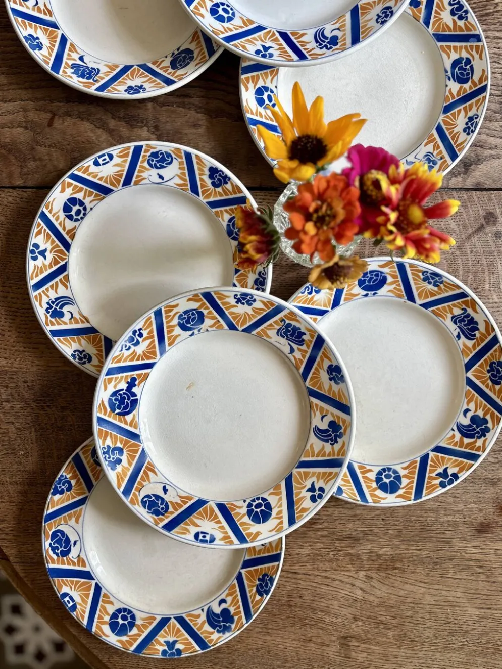 Lot de 8 assiettes plates anciennes - Canada de Moulin des Loups