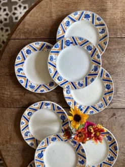 Lot de 8 assiettes plates anciennes - Canada de Moulin des Loups