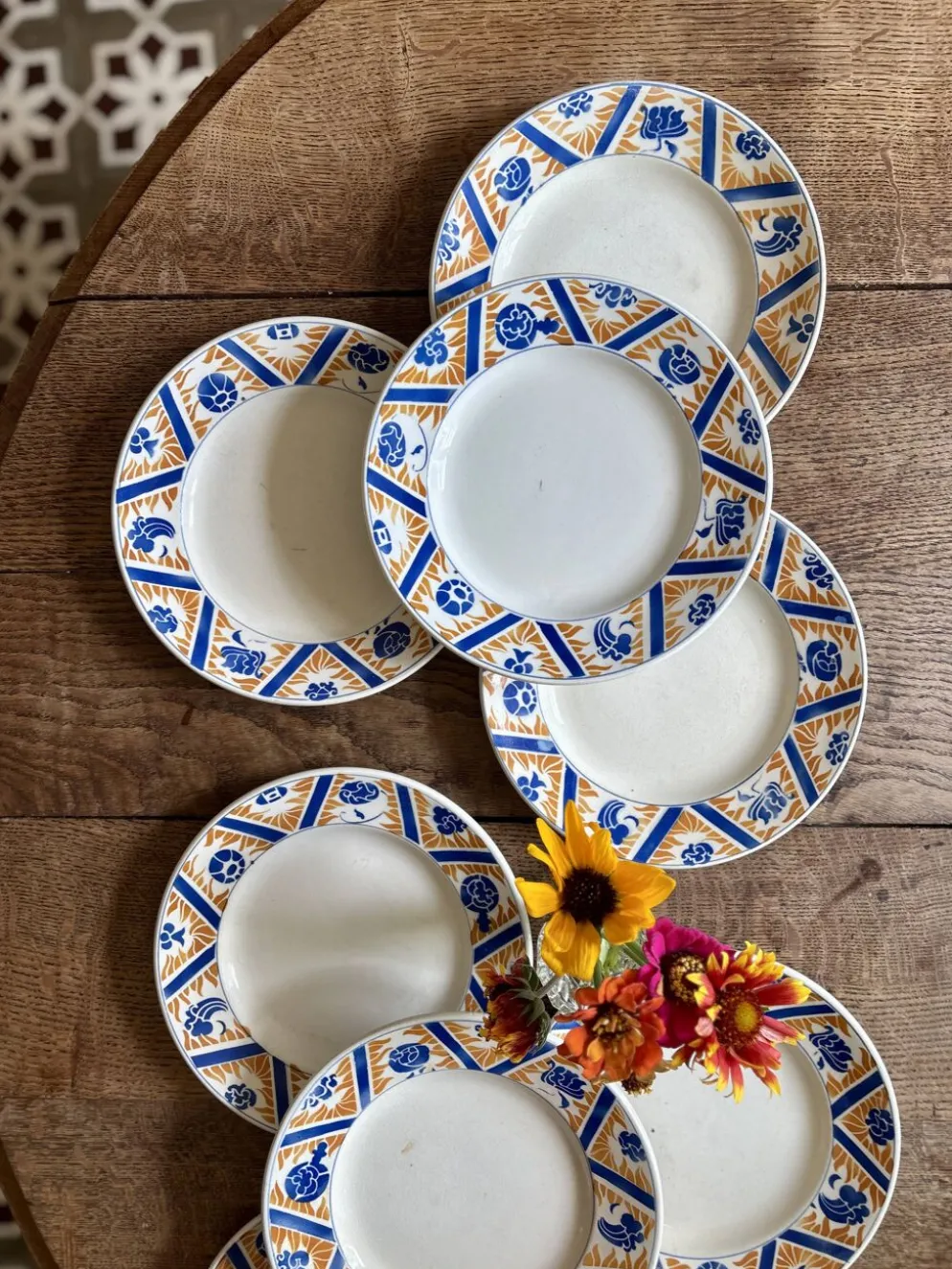 Lot de 8 assiettes plates anciennes - Canada de Moulin des Loups