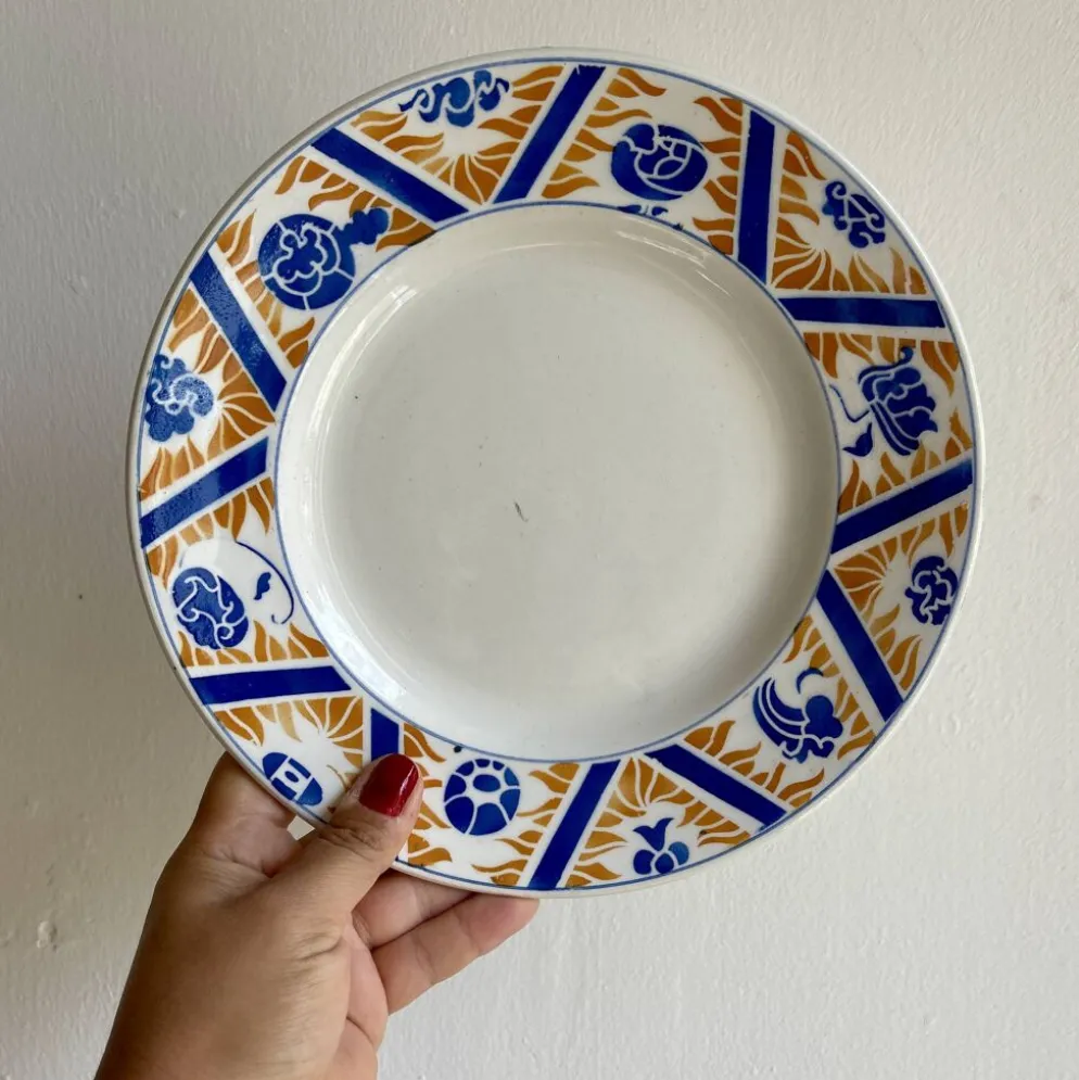 Lot de 8 assiettes plates anciennes - Canada de Moulin des Loups