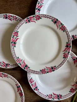 Lot de 6 assiettes plates anciennes - Saint Amand Céranord