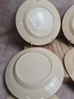 Lot de 6 assiettes plates Boch La Louvière Belgique modèle 2460 décor cerises polychrome