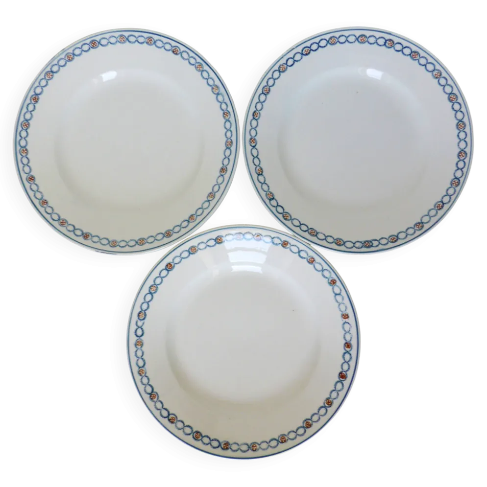 Lot de 3 assiettes plates de Longwy modèle Florea 210640