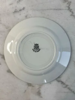 Lot de 6 assiettes plates en faïence Saint Amand 22,5cm