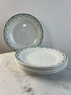 Lot de 6 assiettes plates en faïence Saint Amand 22,5cm