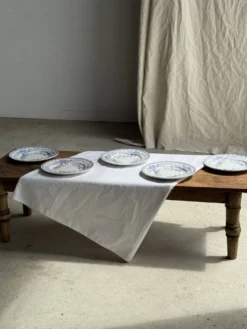 Lot de 5 assiettes plates en faïence à décor floral couleur lavande H2 D22