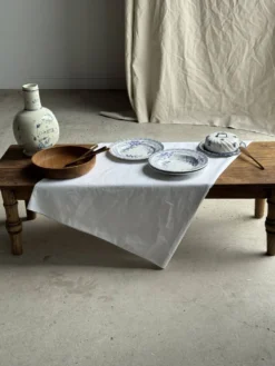 Lot de 5 assiettes plates en faïence à décor floral couleur lavande H2 D22
