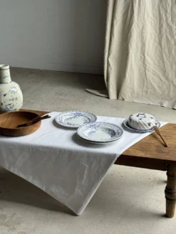 Lot de 5 assiettes plates en faïence à décor floral couleur lavande H2 D22