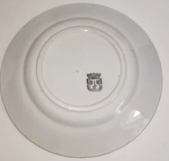 Lot de 5 assiettes plates en faïence ancienne – Saint-Amand – 