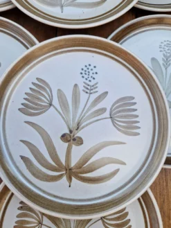 Lot De 10 Assiettes Plates En Grès De La Manufacture Longchamp