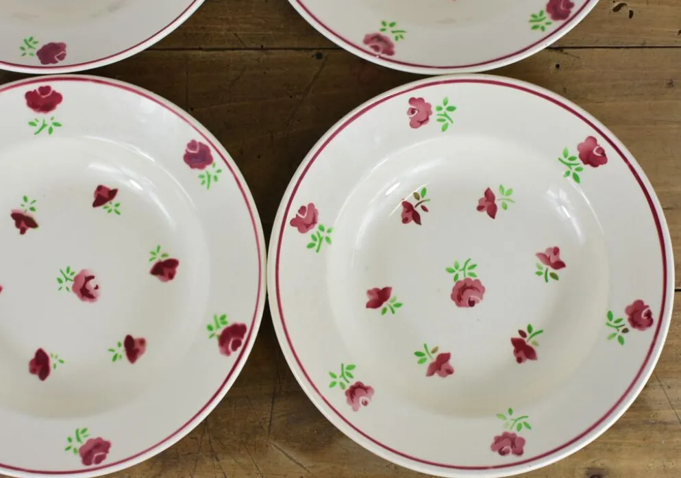 Lot de 12 assiettes, 6 plates et 6 creuses n1