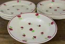 Lot de 12 assiettes, 6 plates et 6 creuses n1