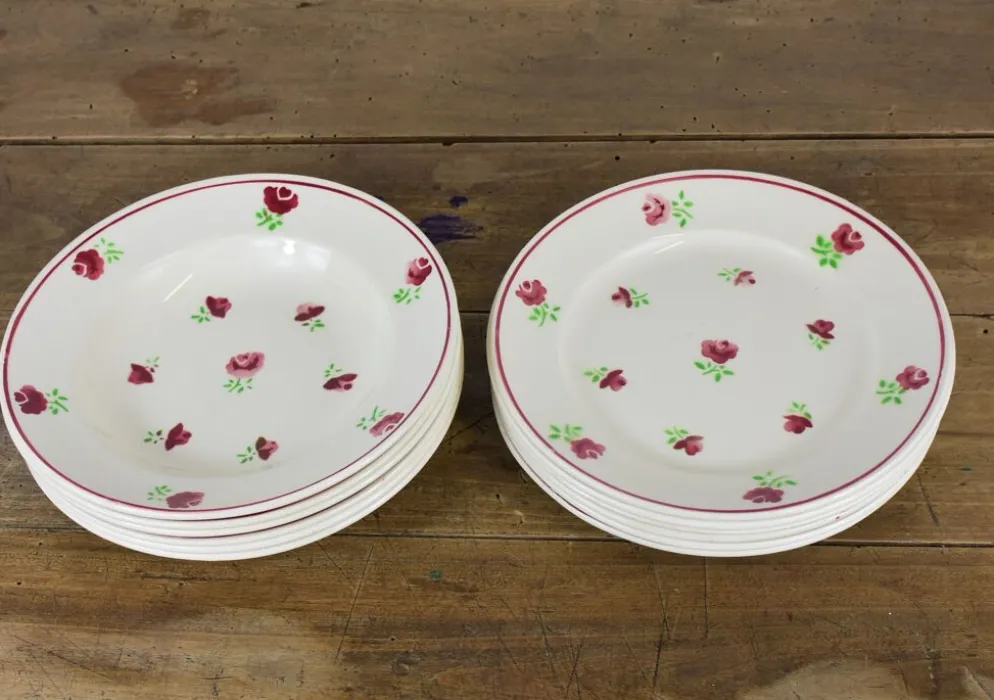 Lot de 12 assiettes, 6 plates et 6 creuses n1