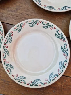Lot De 7 Assiettes Plates Modèle Houx HB
