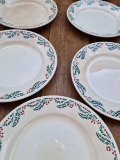 Lot De 7 Assiettes Plates Modèle Houx HB