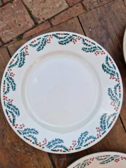 Lot De 7 Assiettes Plates Modèle Houx HB