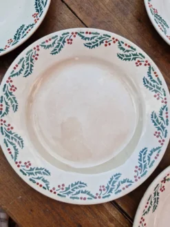 Lot De 7 Assiettes Plates Modèle Houx HB