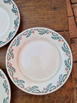 Lot De 7 Assiettes Plates Modèle Houx HB
