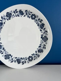 Lot de 6 assiettes plates Sarreguemines Pyroblan - Porcelaine motif fleuri