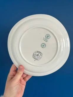 Lot de 6 assiettes plates Sarreguemines Pyroblan - Porcelaine motif fleuri
