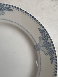 Lot de 6 assiettes plates Service Windsor Creil et Montereau 24,5cm