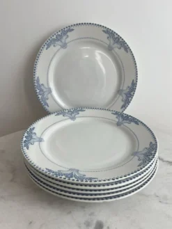 Lot de 6 assiettes plates Service Windsor Creil et Montereau 24,5cm