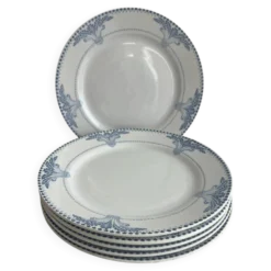 Lot de 6 assiettes plates Service Windsor Creil et Montereau 24,5cm