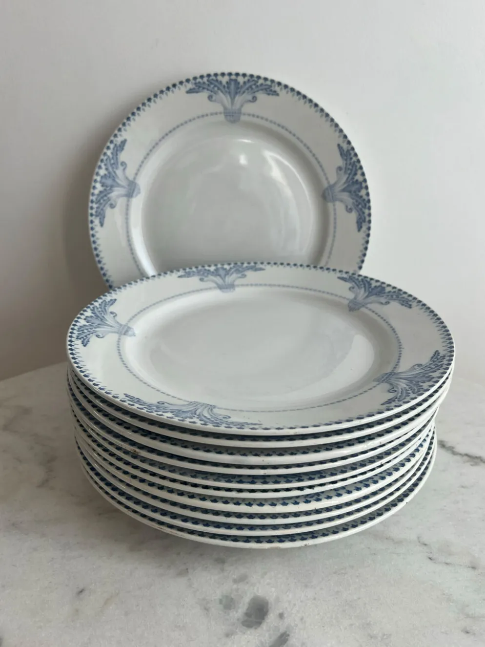 Lot de 11 assiettes plates Service Windsor Creil et Montereau 24,5cm
