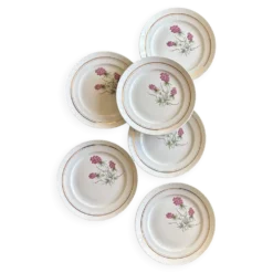 Lot de 6 assiettes plates vintage - Moulin des Loups