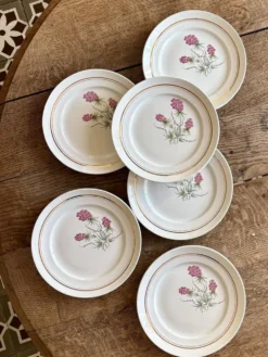 Lot de 6 assiettes plates vintage - Moulin des Loups