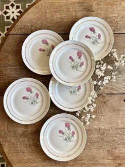 Lot de 6 assiettes plates vintage - Moulin des Loups